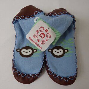 NWT Hanna Andersson Kids' Monkey Slipper Socks, Size 3